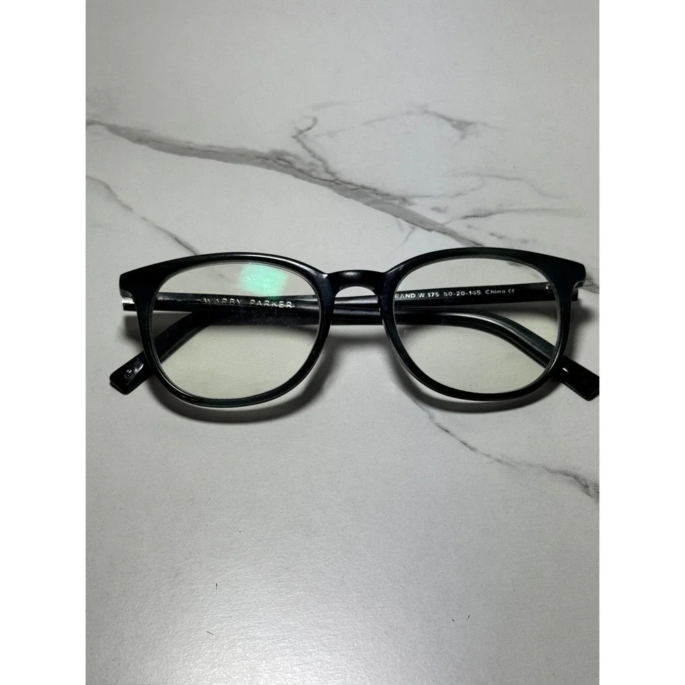 Warby Parker Durand W 175 Black Eyeglasses 50-20-145 Round Acetate Frames